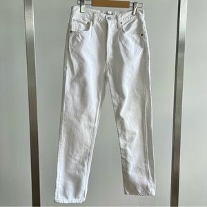 Agolde Riley White Denim Crop Jeans